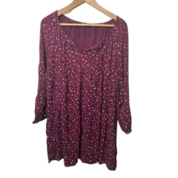 Old Navy Purple Floral Long Sleeve Dress Size Large | Inventory ID: H38 - Picture 1 of 2